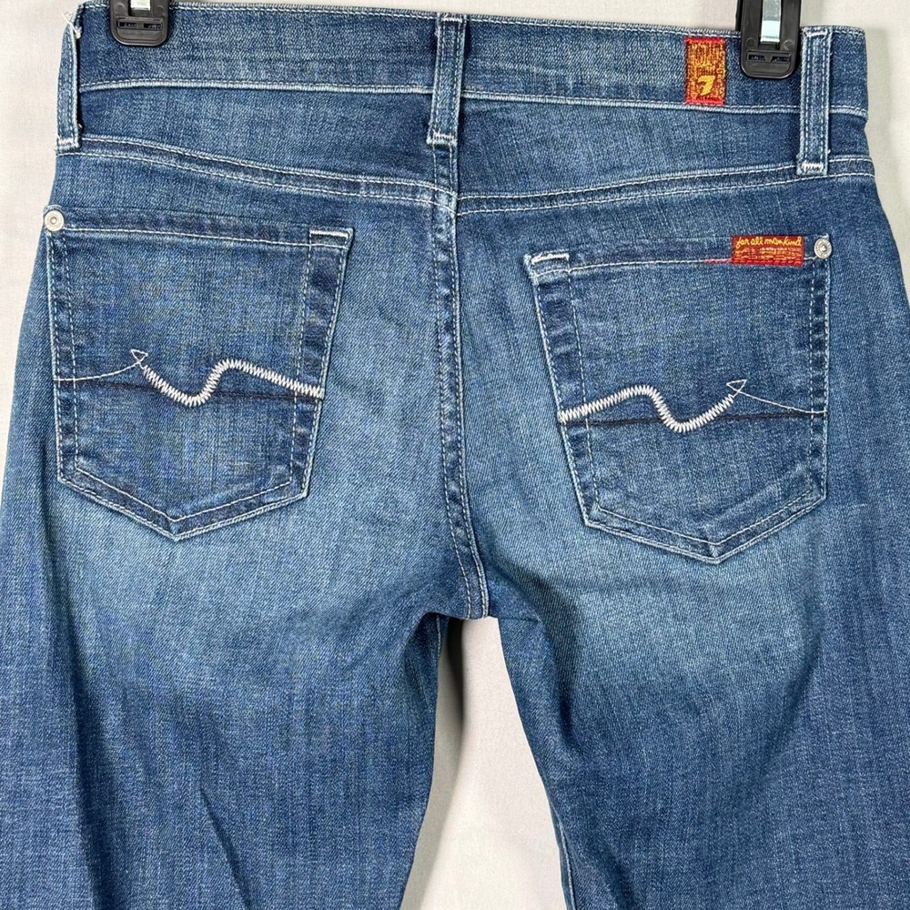 7 For All Mankind Roxanne Mid‎ Rise Skinny Jeans Blue Denim Size 25